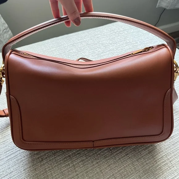 YSL camera supple bag top handle leather brown Saint Laurent like new 28cm - Picture 8 of 13